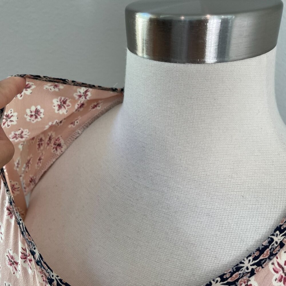 Vintage Zoe California Womens Small Pink Floral Maxi Dress Cottagecore Prairie - Picture 9 of 10
